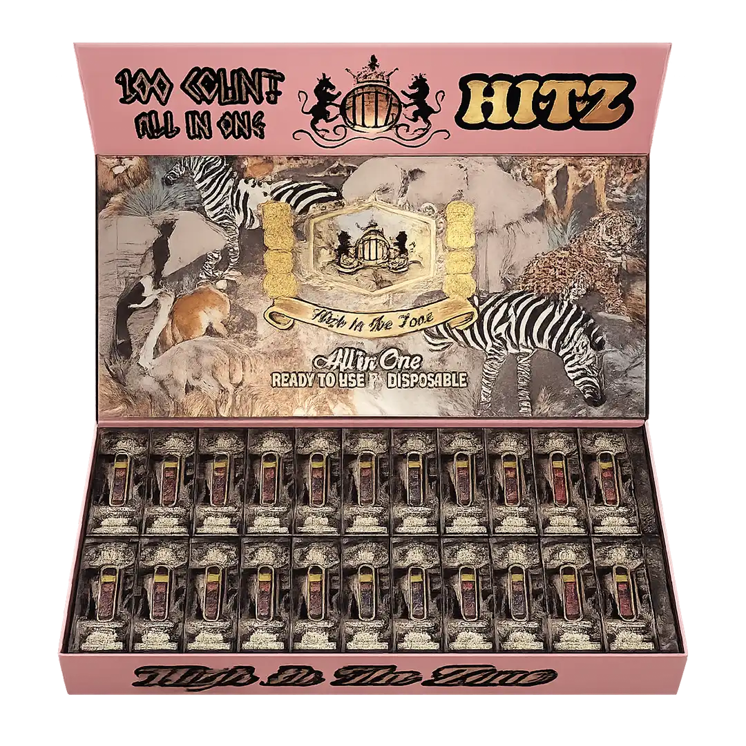 2G HITZ Safari Edition disposable vape with safari-themed premium design and exotic terpene-rich flavors.
